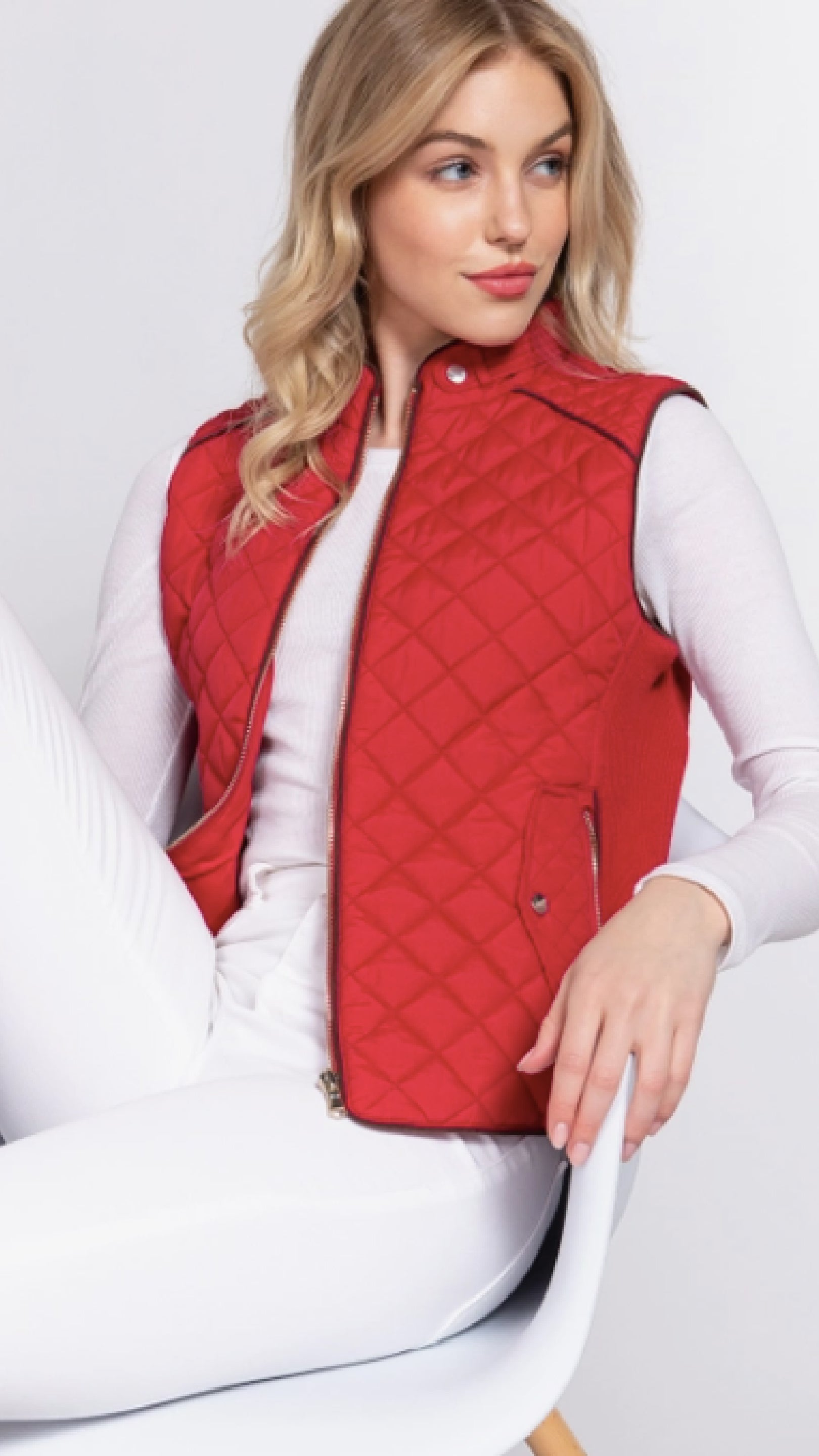 Holiday Time Vest Red Piper and Hollow Boutique