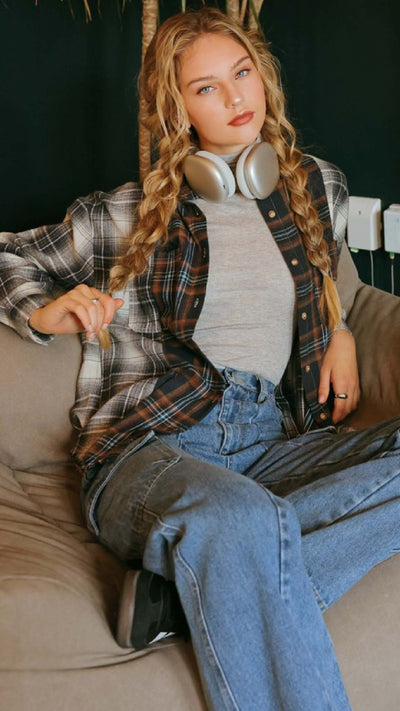 Blue Pepper Plaid Top - Piper and Hollow Boutique