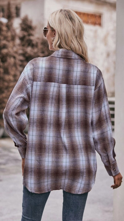 Booking My Flight Now Plaid Top - Piper and Hollow Boutique