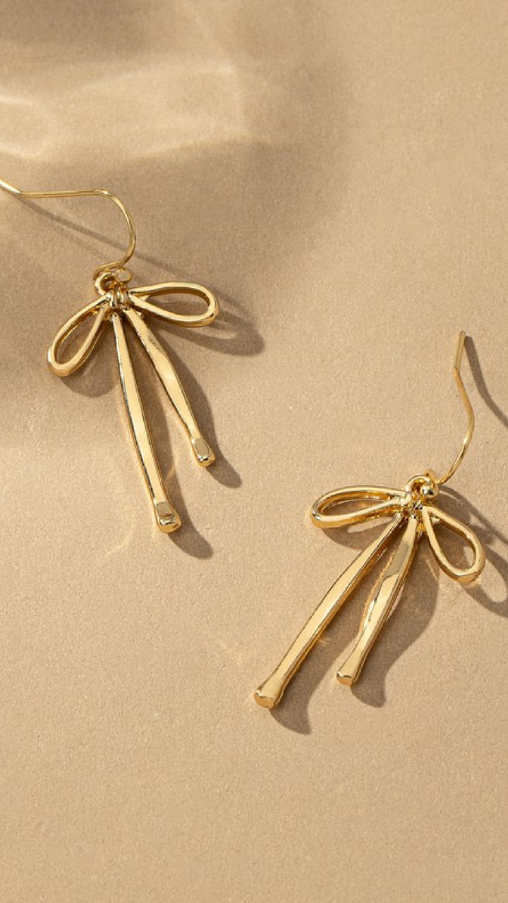 Bow Tie Earrings - Gold