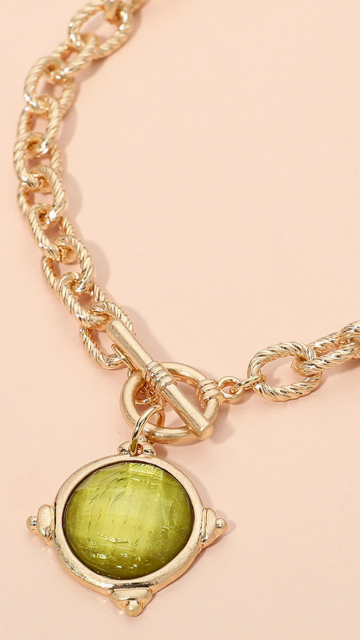 Steel Magnolia Necklace - Green