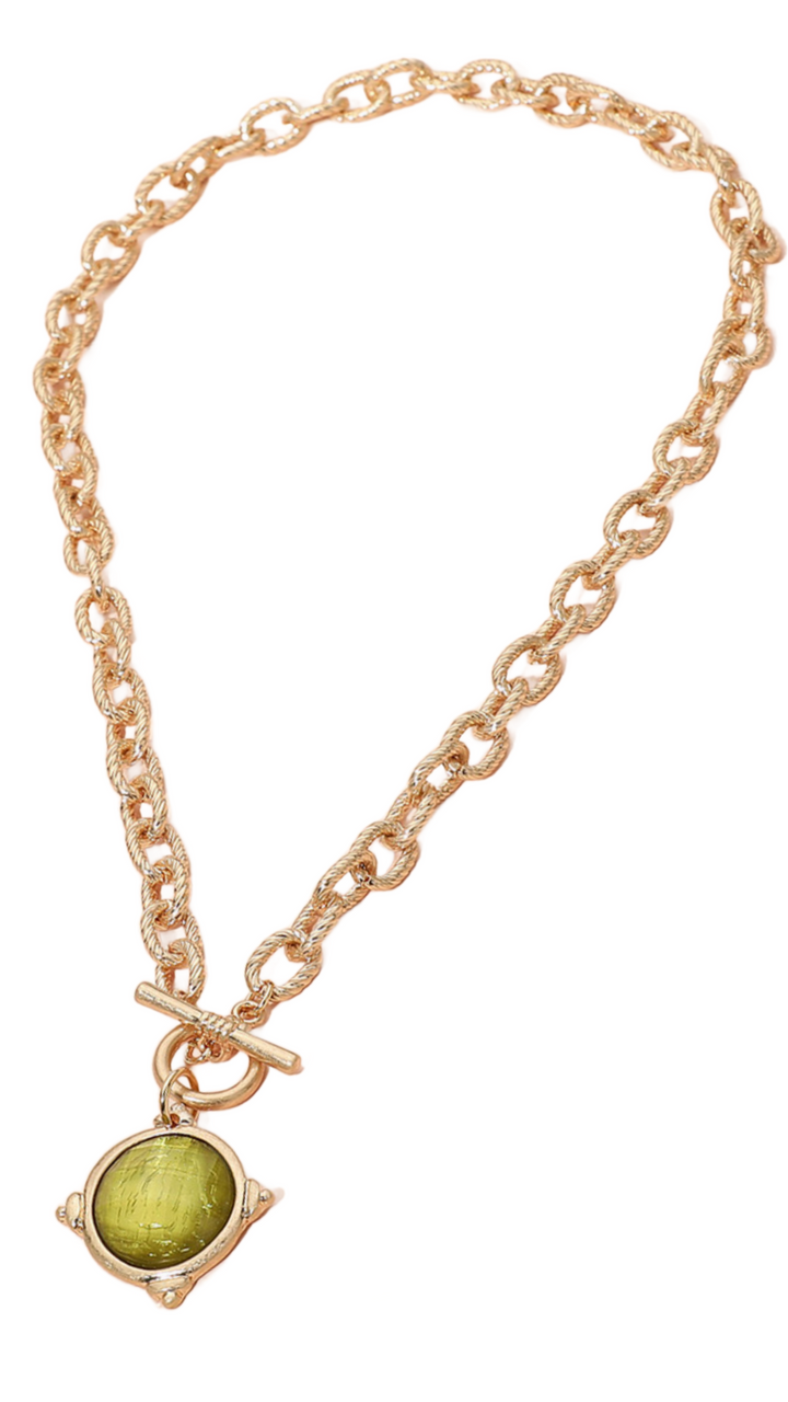 Steel Magnolia Necklace - Green