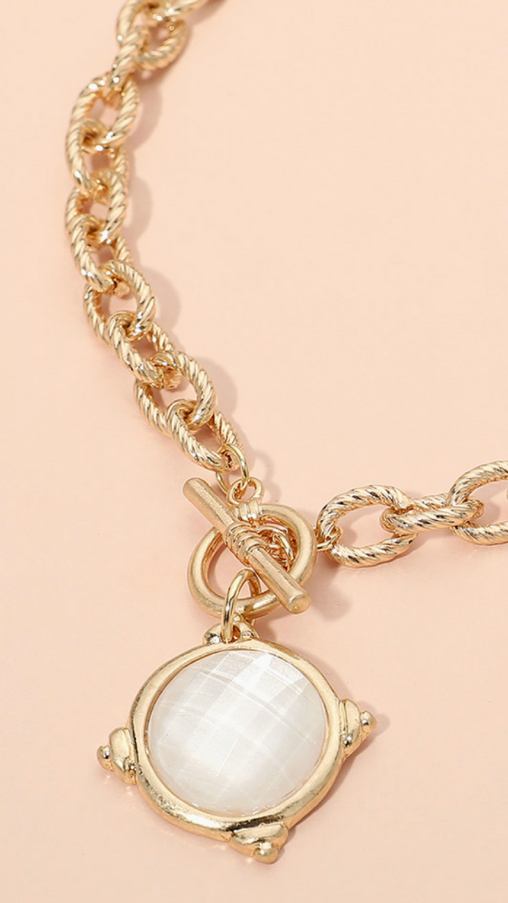 Steel Magnolia Necklace - White