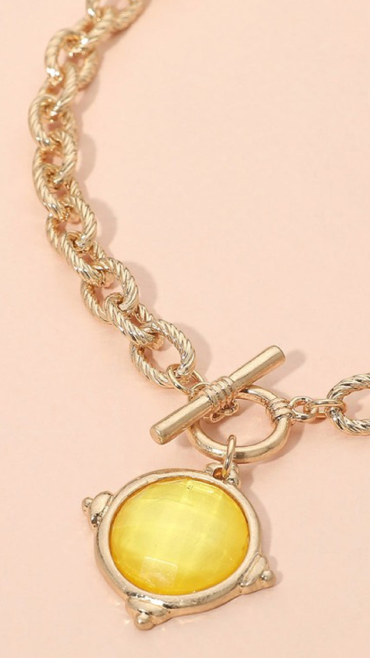 Steel Magnolia Necklace - Yellow
