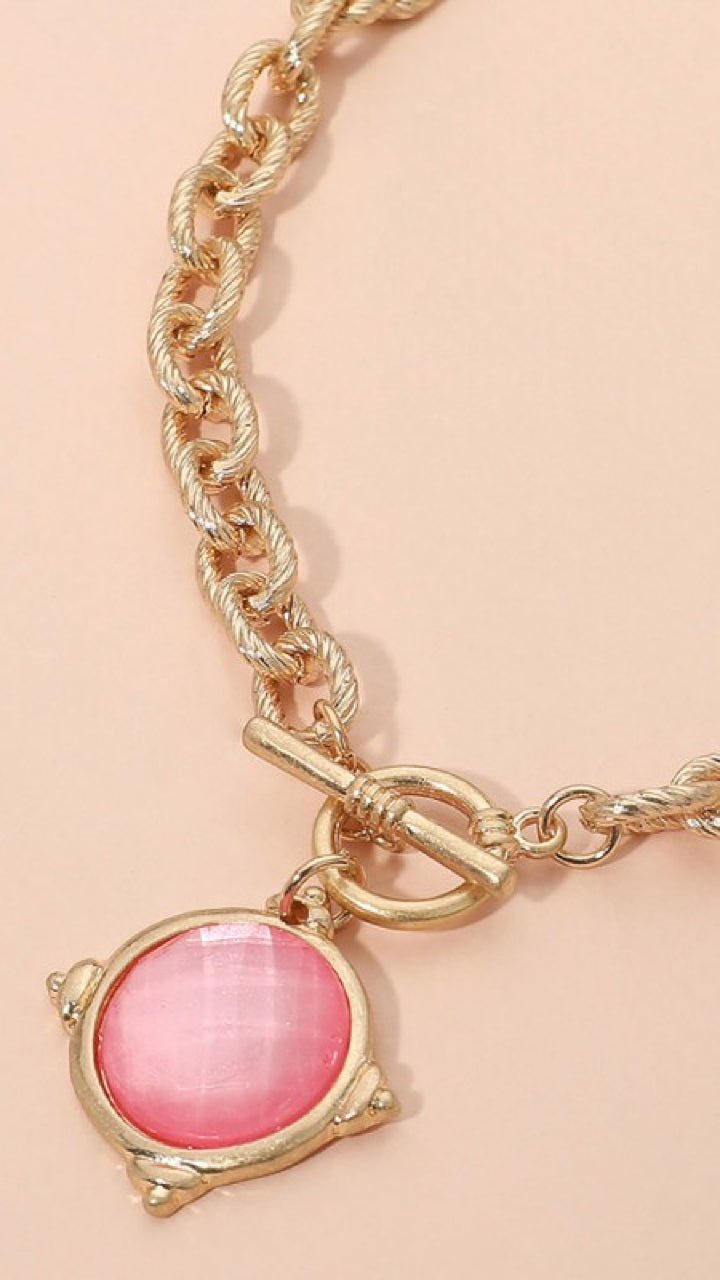 Steel Magnolia Necklace - Pink
