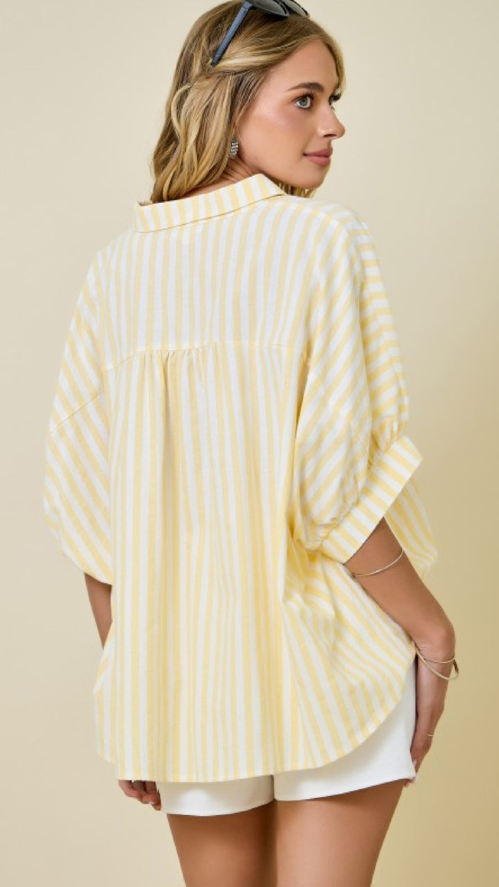 Lemon Verbena Stripe Top