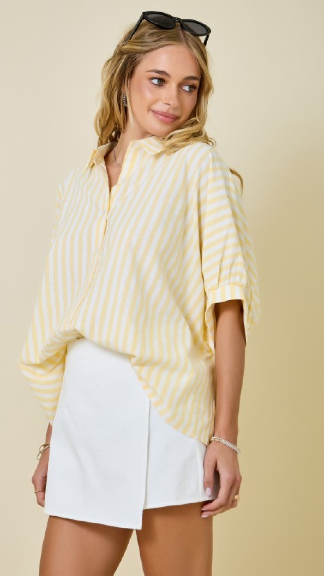 Lemon Verbena Stripe Top