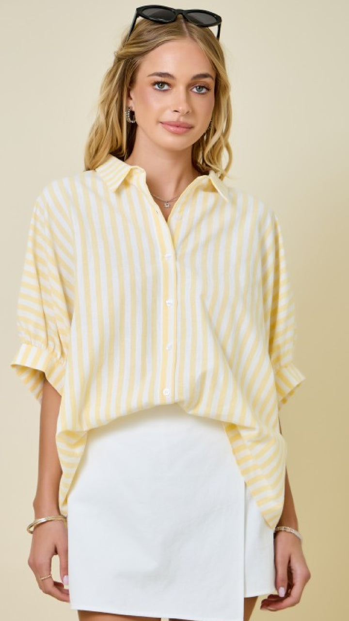 Lemon Verbena Stripe Top