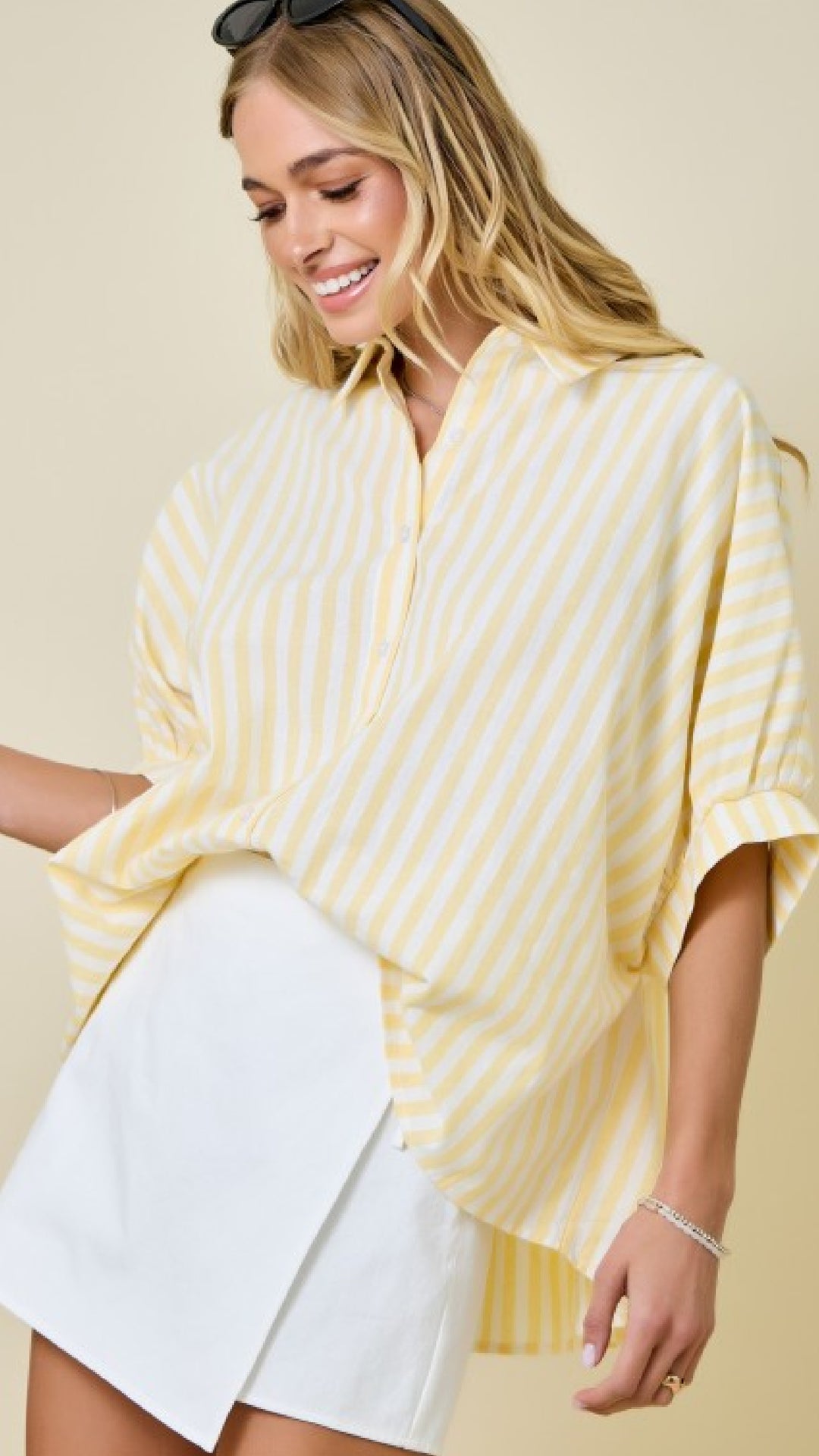 Lemon Verbena Stripe Top