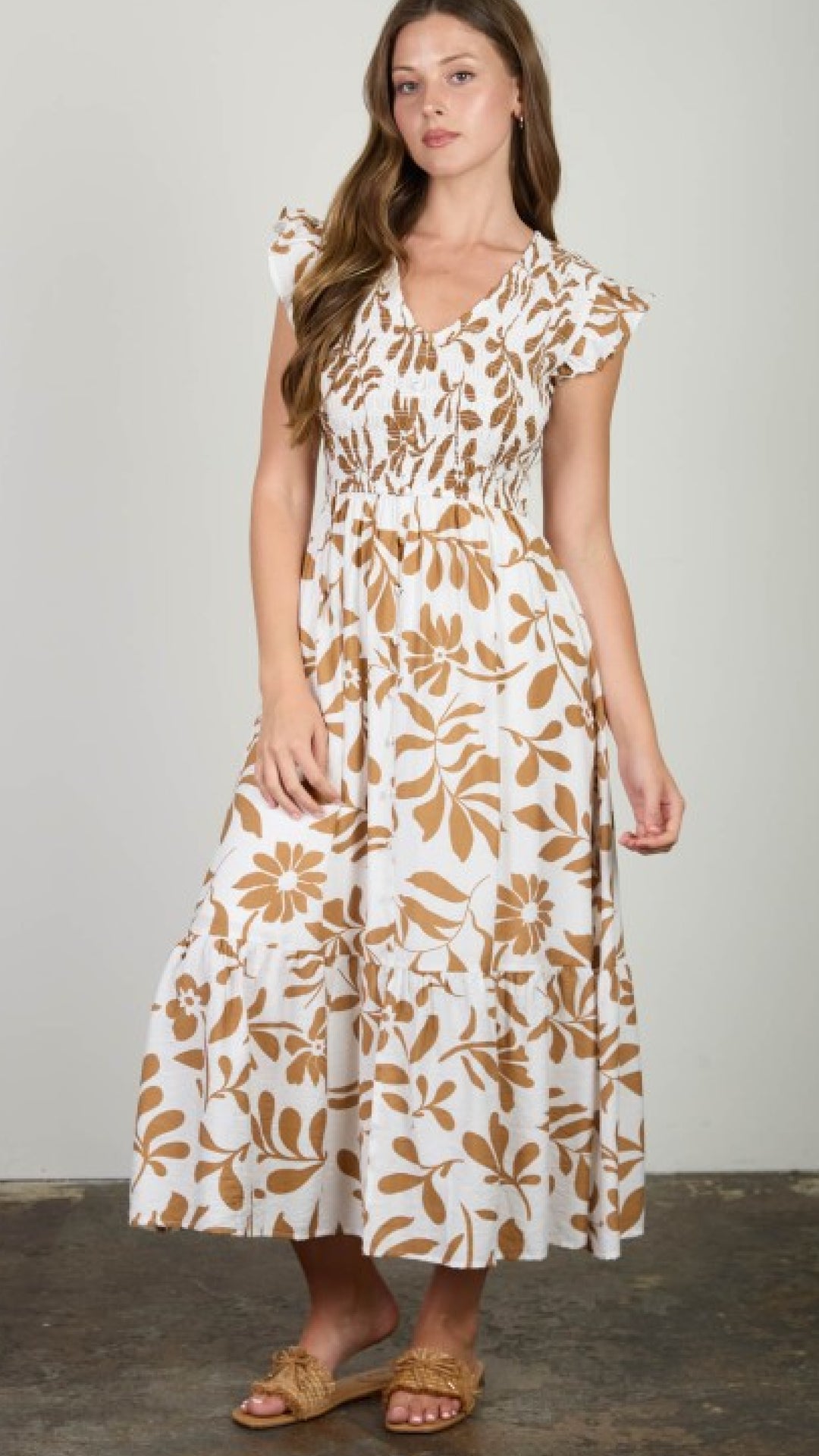 Tropical Paradise Dress - Brown