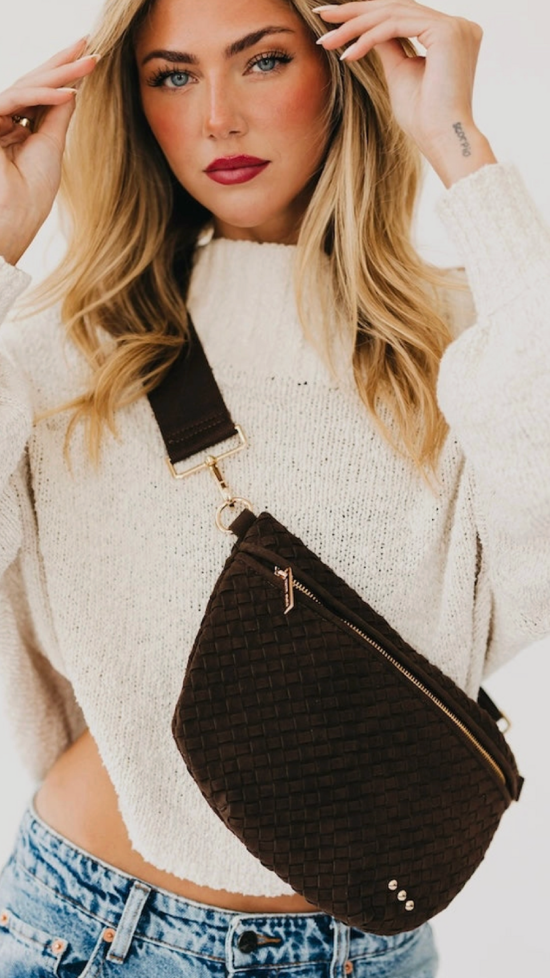 Woven Sloane Bag - Chocolate