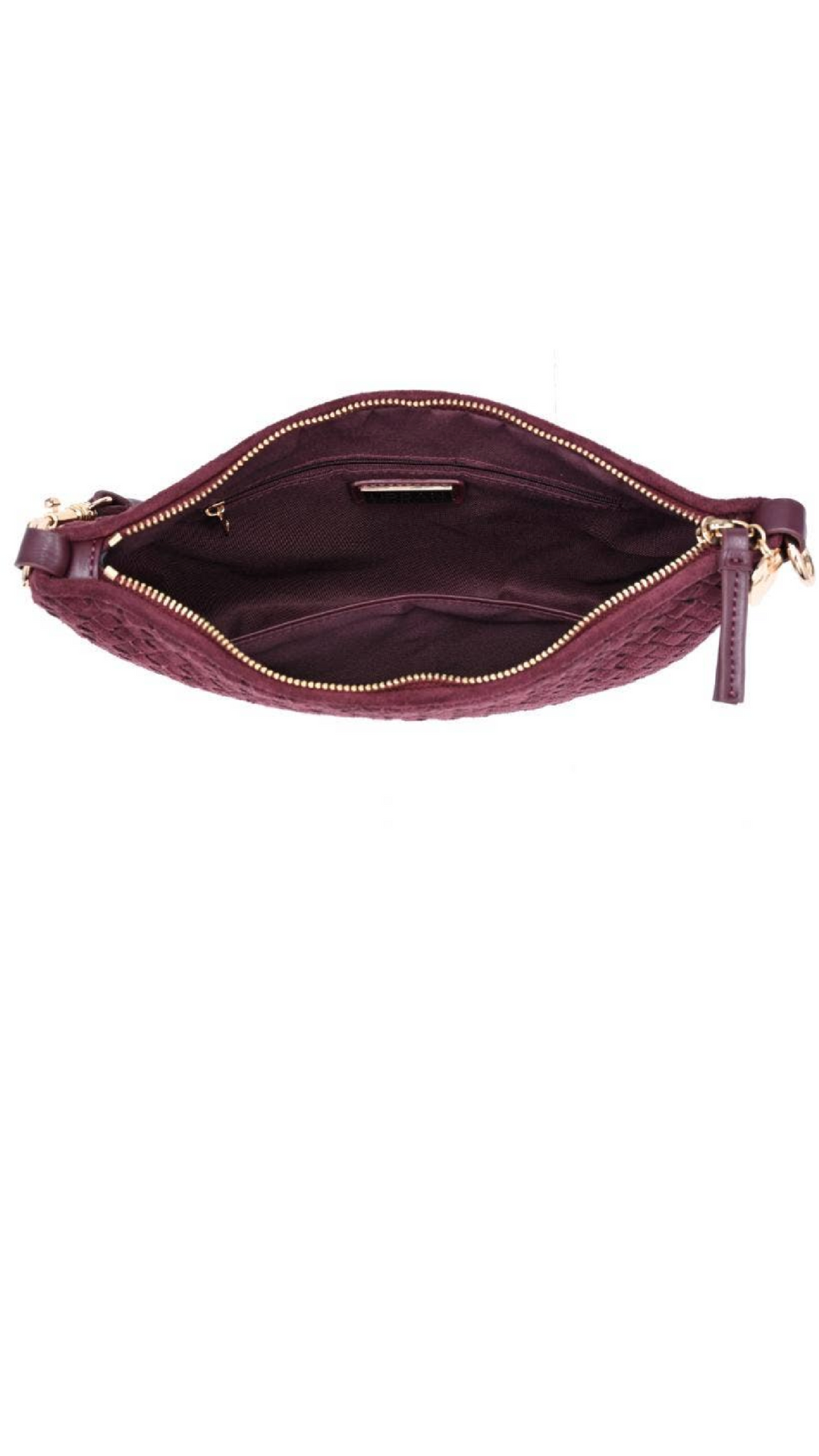 Fossil Woven Suede Bag - Burgundy