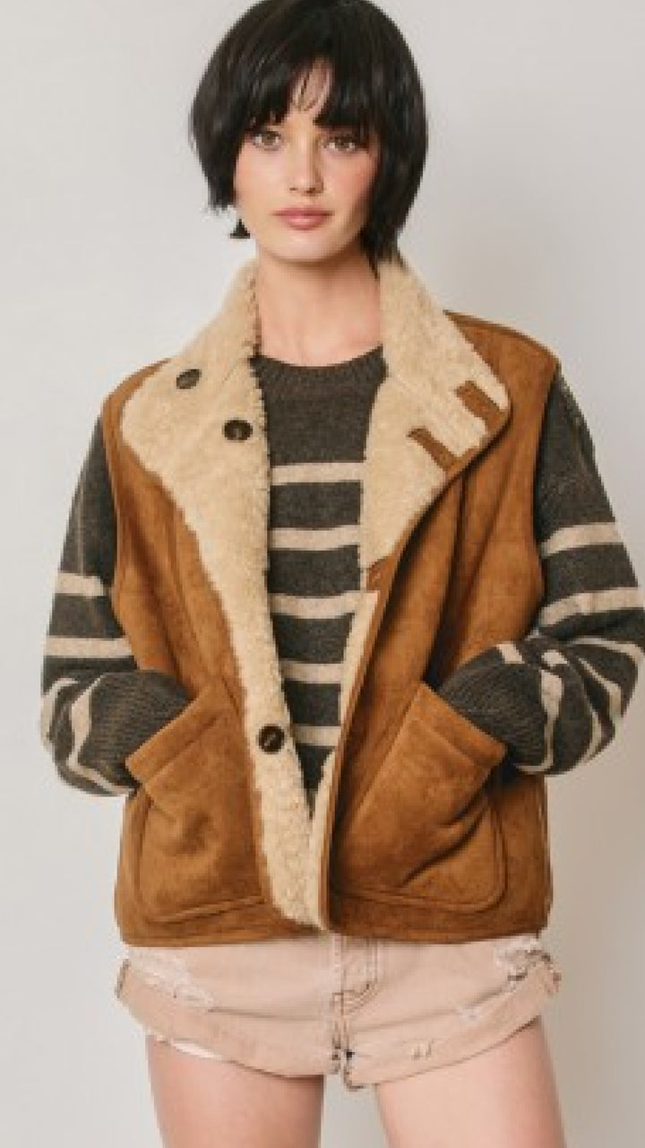 Reversible Faux Suede & Shearling Vest