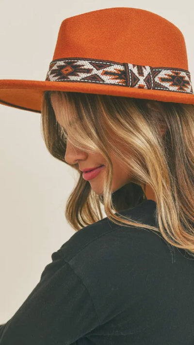 Aztec Hat - Rust - Piper and Hollow Boutique
