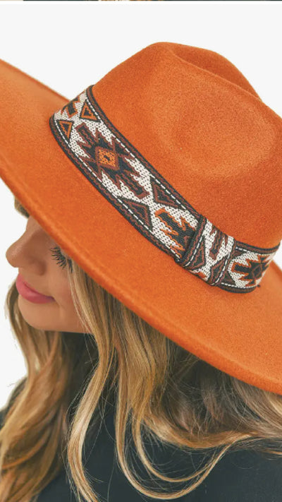 Aztec Hat - Rust - Piper and Hollow Boutique