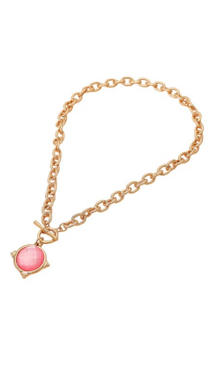 Steel Magnolia Necklace - Pink