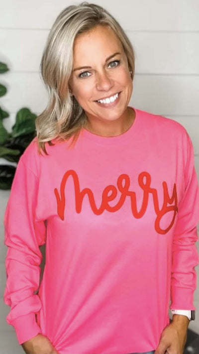 Very Merry Pink Top - Piper and Hollow Boutique