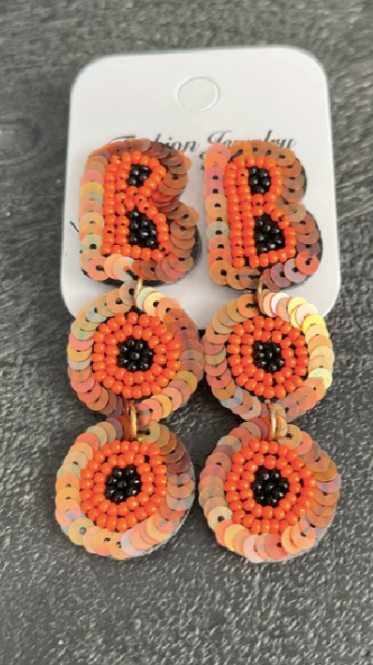 Boo Seed Bead Earrings
