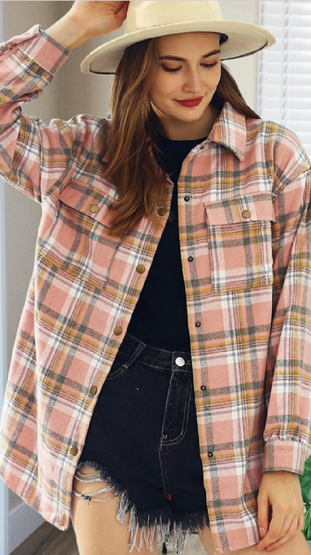 Pink Plaid Top