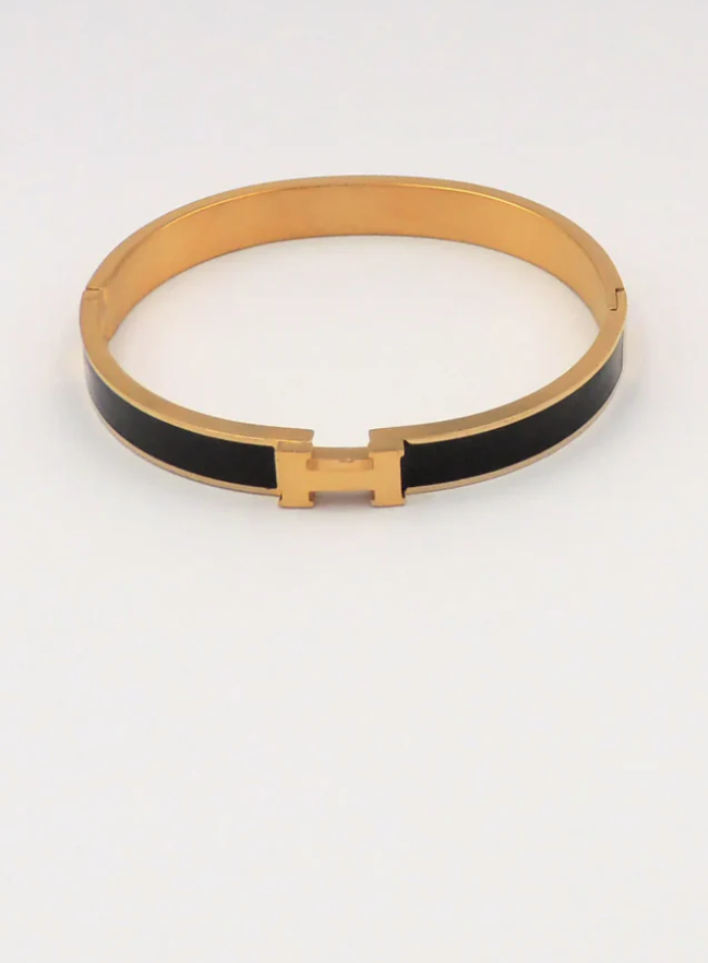 H Cuff Bracelet - Black