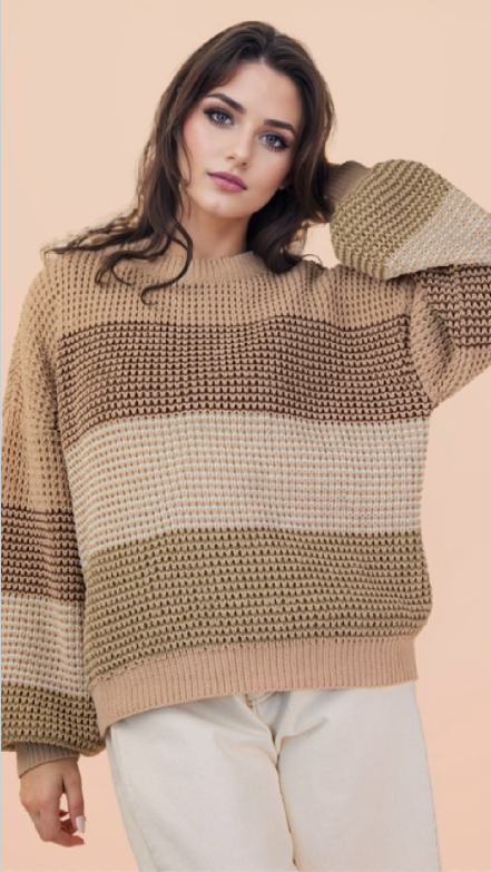 Brown Stripe Sweater