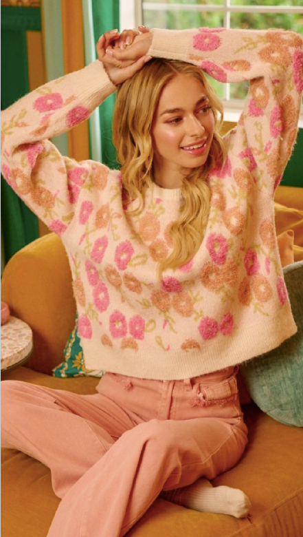 Bright Floral Sweater