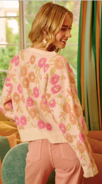 Bright Floral Sweater