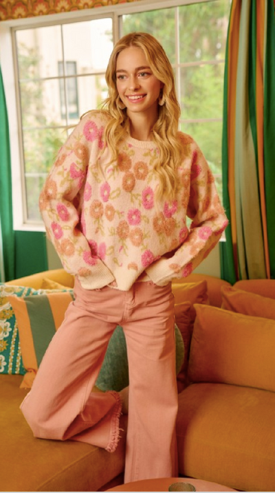 Bright Floral Sweater