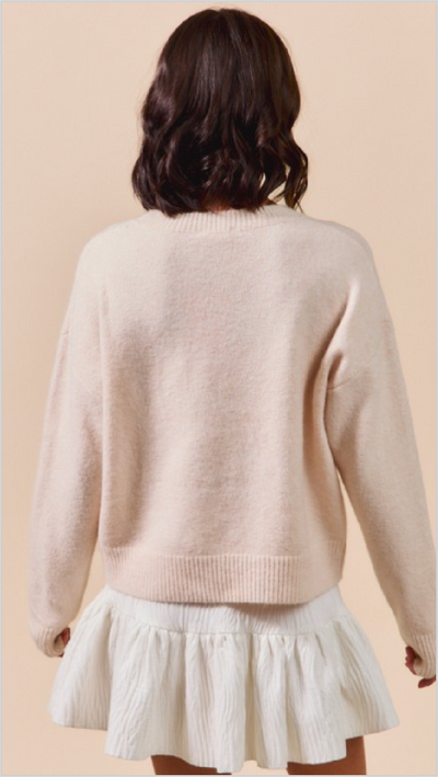 Pink Ribbon Bow Sweater