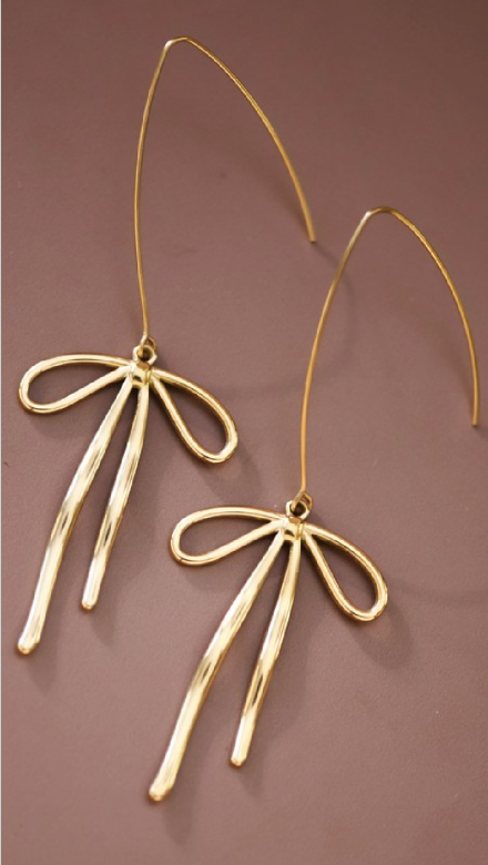 Gold Bow Earrings