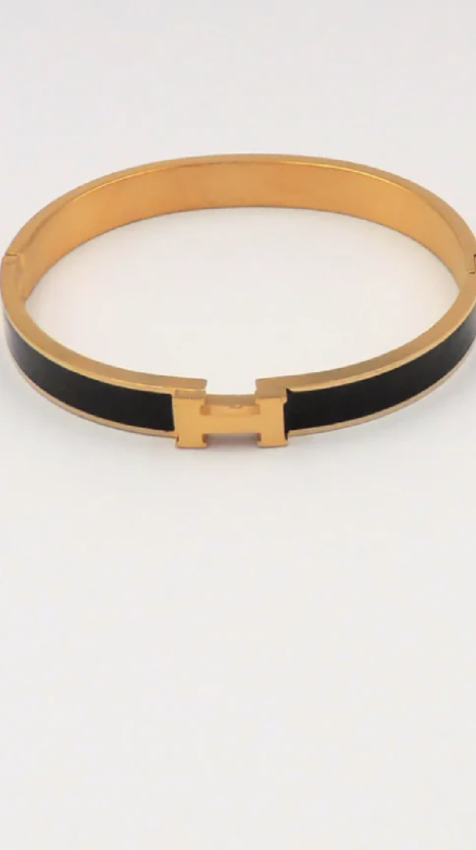 H Cuff Bracelet - Black