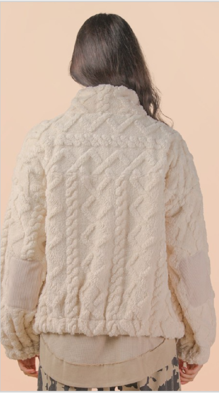 Fuzzy Wuzzy Fleece Jacket - Ecru
