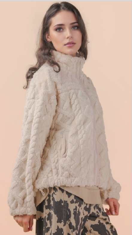 Fuzzy Wuzzy Fleece Jacket - Ecru