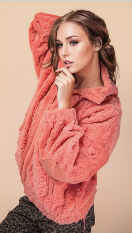 Fuzzy Wuzzy Fleece Jacket - Blush