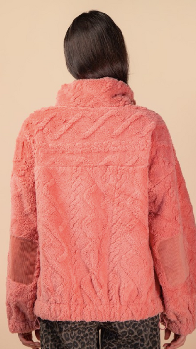 Fuzzy Wuzzy Fleece Jacket - Blush