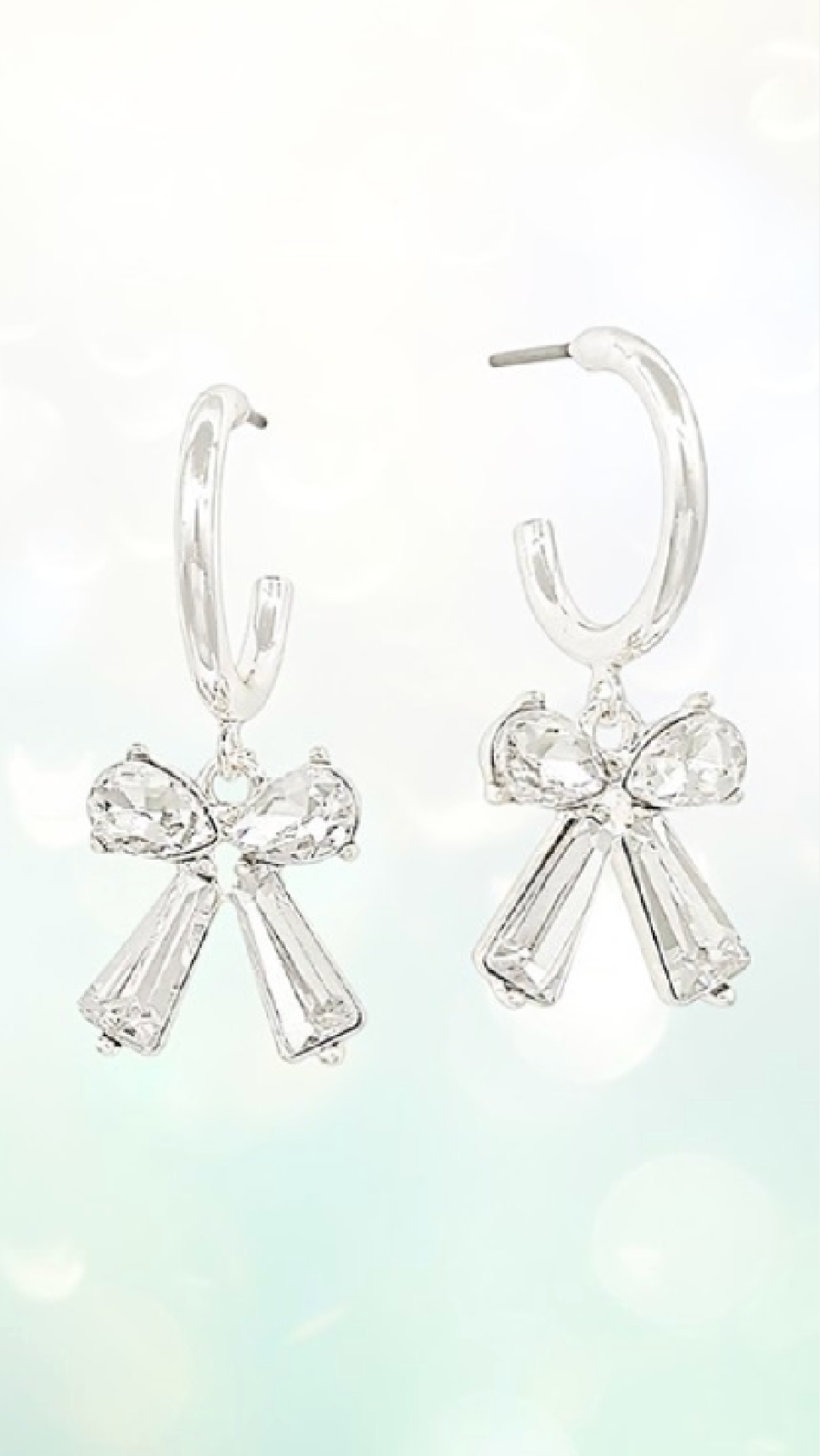 Tie One On Bow Earrings - Silver