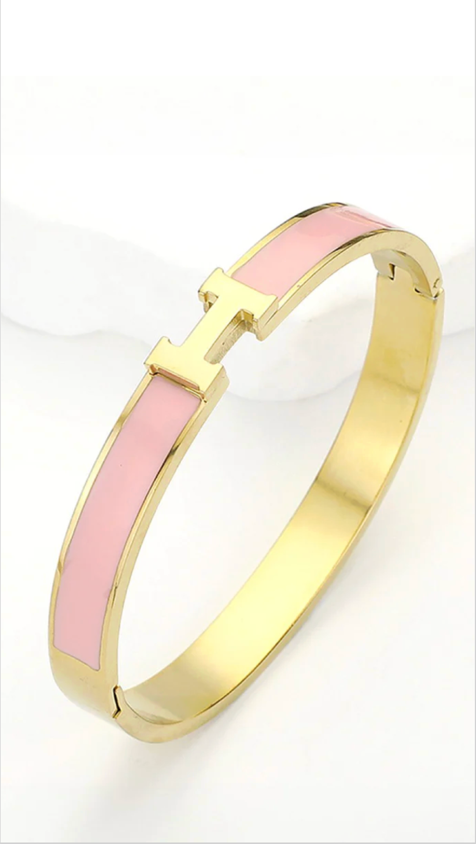 H Cuff Bracelet - Pink