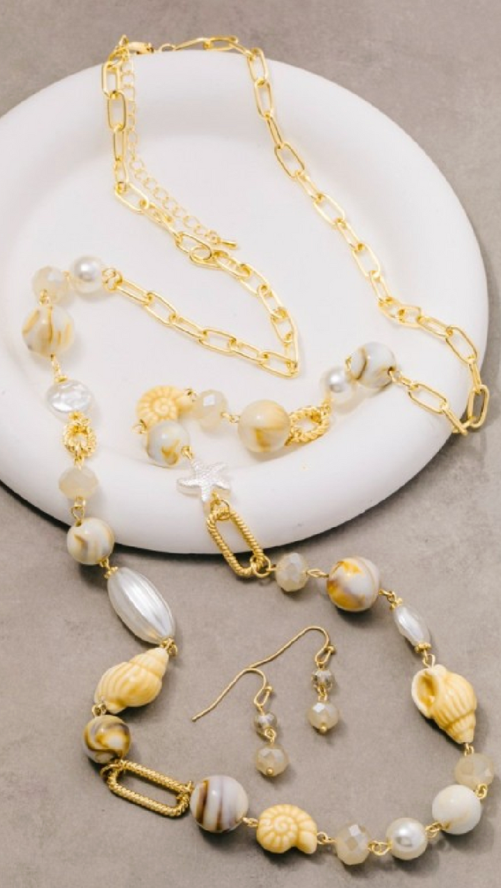 Salty Water Necklace & Earrings Set