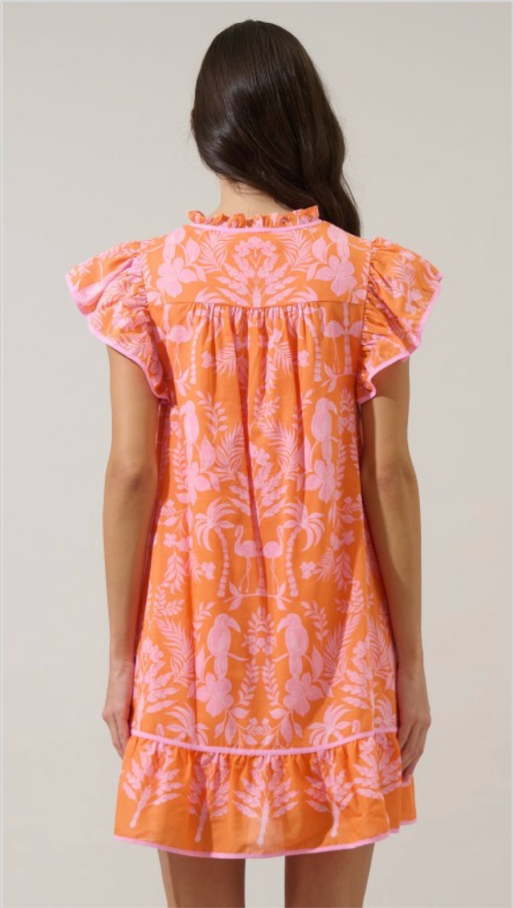 Floral Flamingo Dress