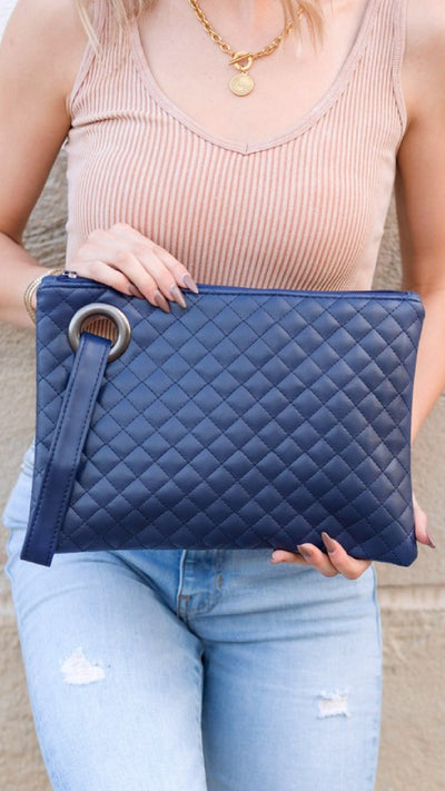 We Had An Arrangement Clutch - Navy - Piper and Hollow Boutique