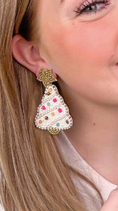 White Christmas Earrings - Piper and Hollow Boutique