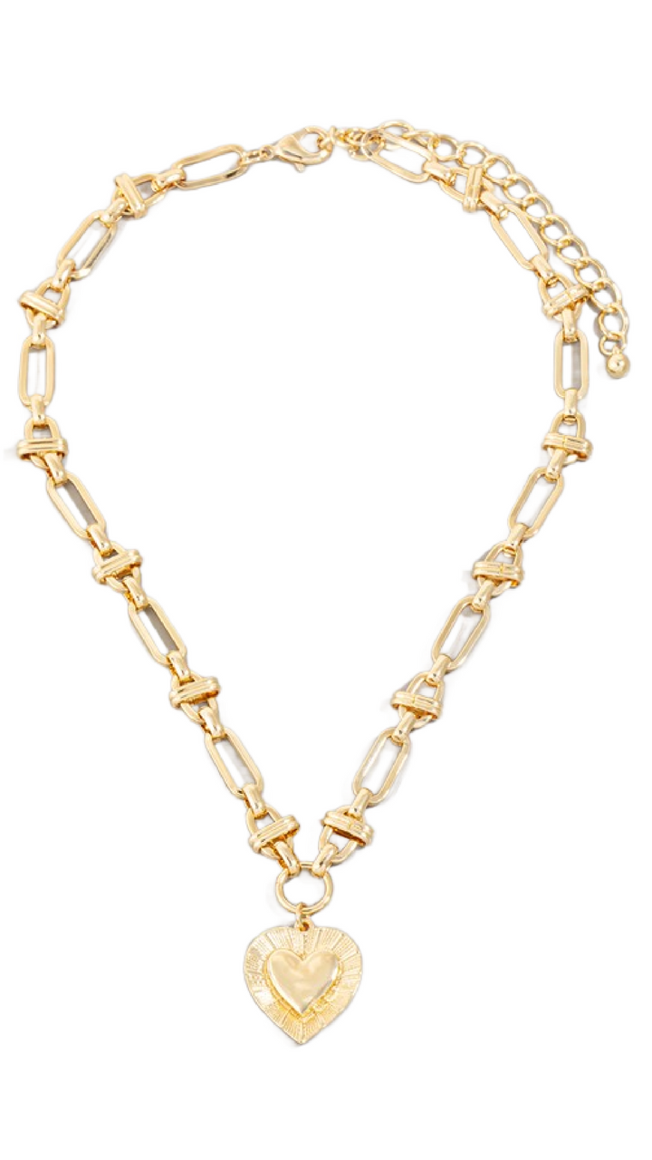 Romantic Heart Necklace - Gold