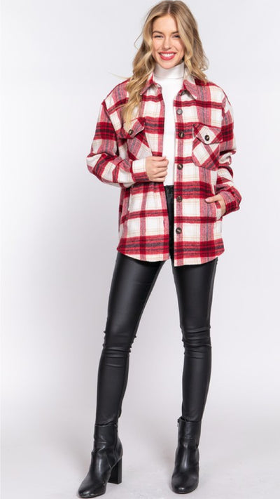 Going Apple Picking Shacket - Piper and Hollow Boutique