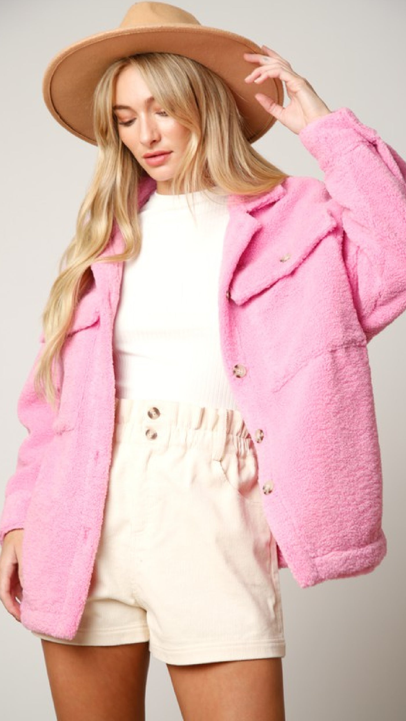Love You In Pink Shacket - Piper and Hollow Boutique