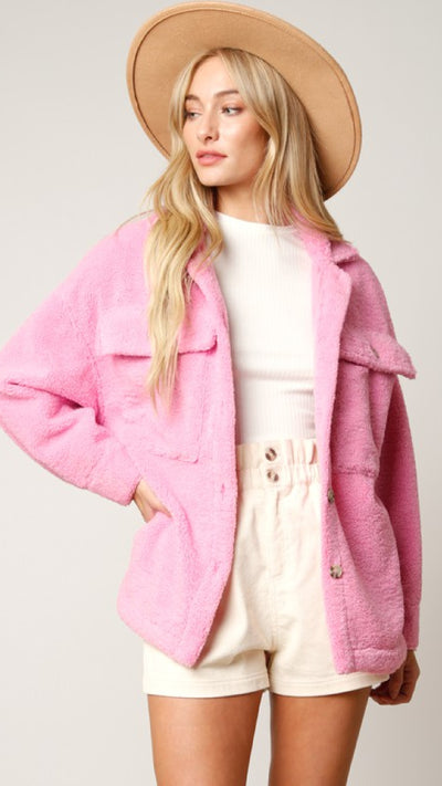 Love You In Pink Shacket - Piper and Hollow Boutique