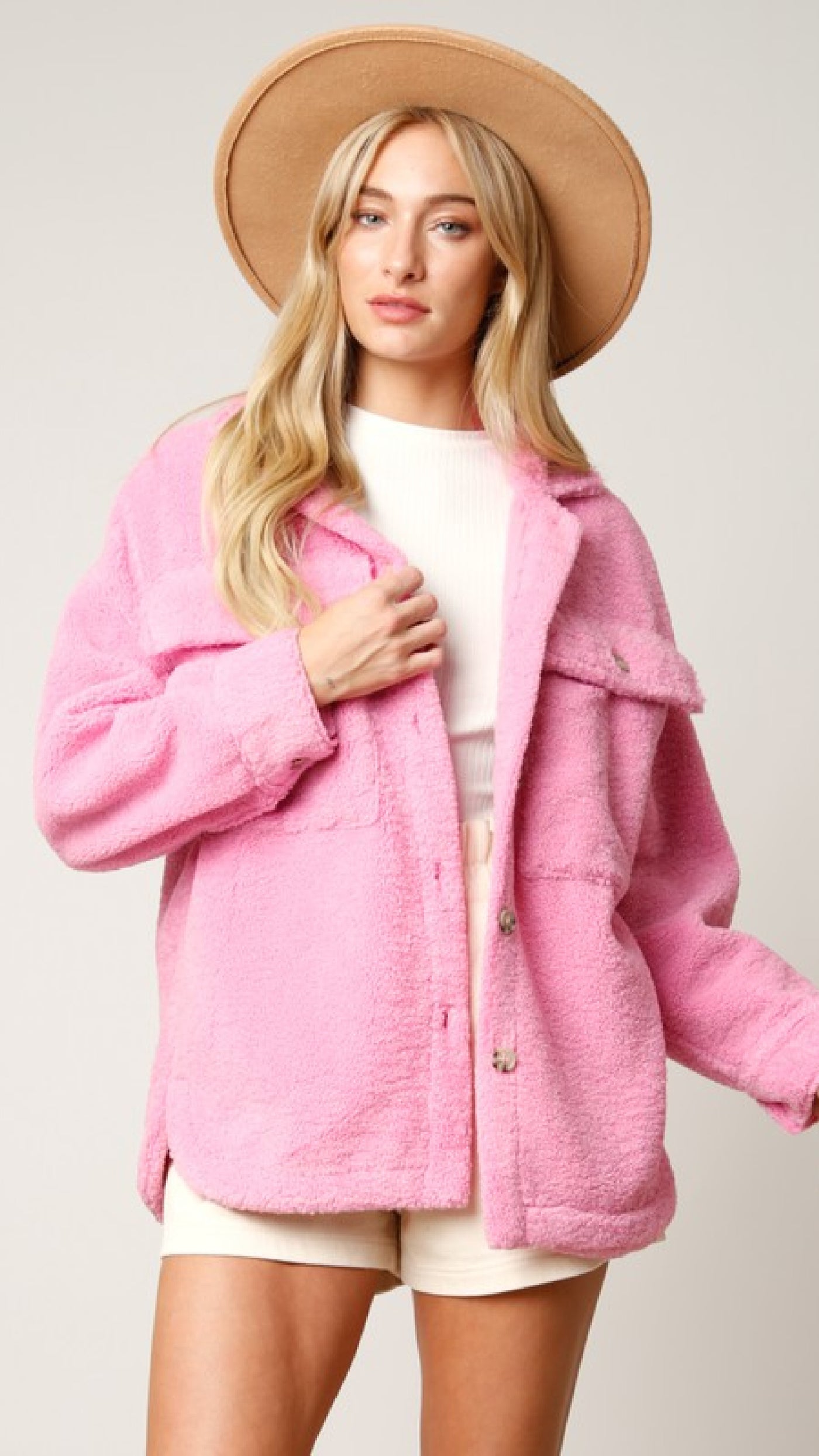 Love You In Pink Shacket - Piper and Hollow Boutique