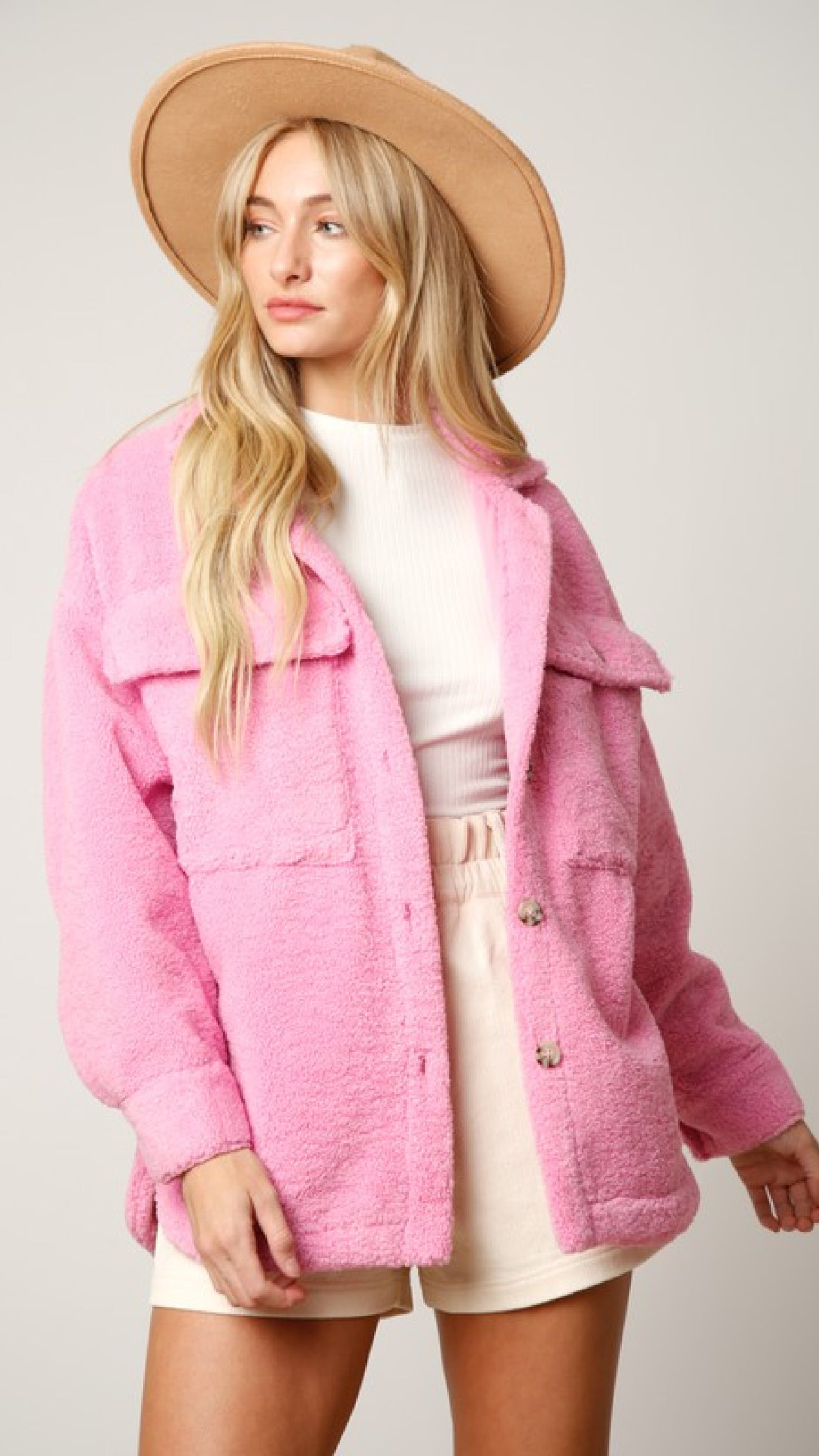 Love You In Pink Shacket - Piper and Hollow Boutique