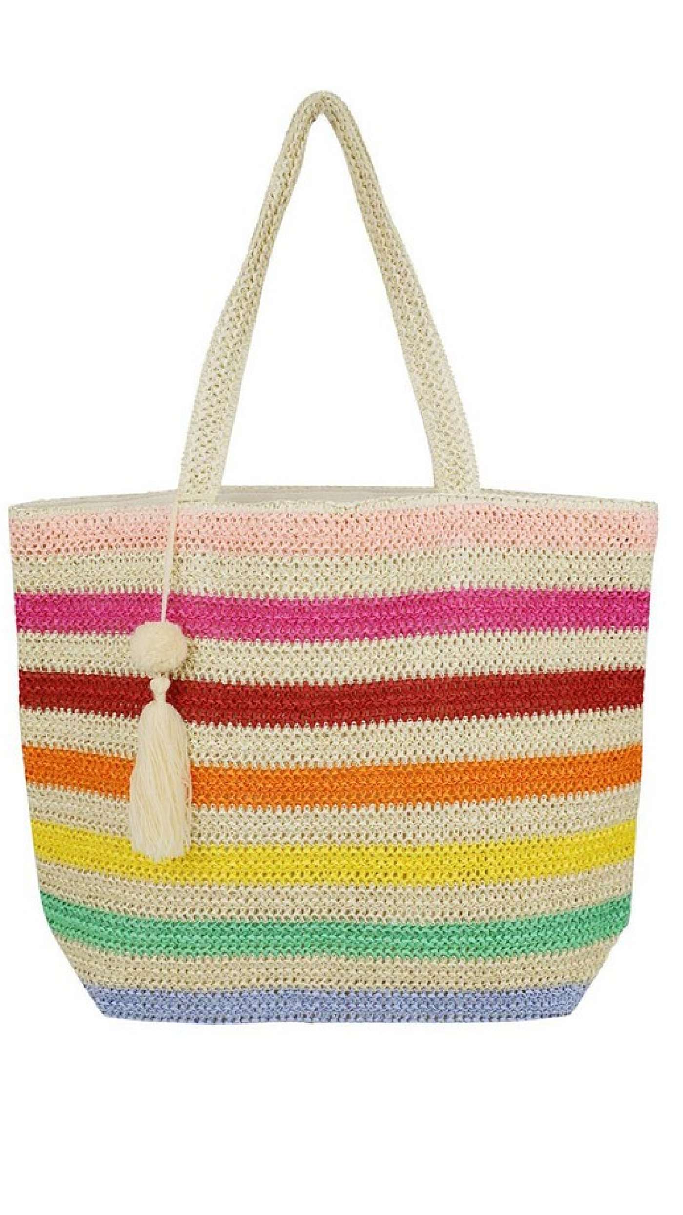 Striped Pom Pom Tassel Bag - Piper and Hollow Boutique