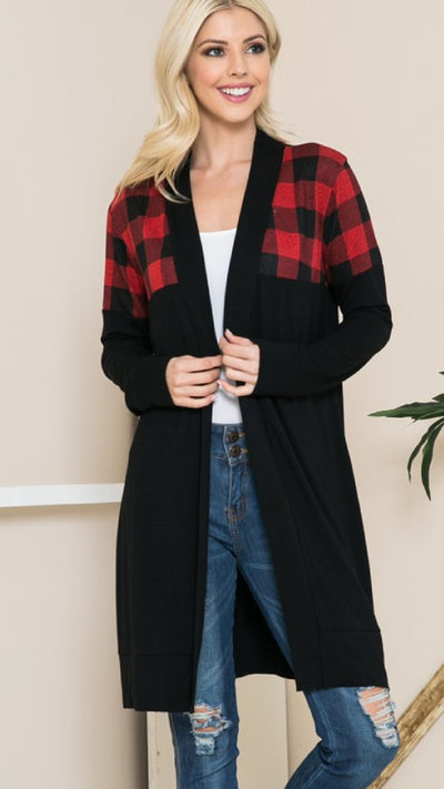 Lexi Red Plaid Duster - Piper and Hollow Boutique