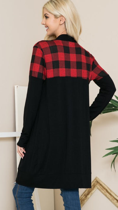 Lexi Red Plaid Duster - Piper and Hollow Boutique